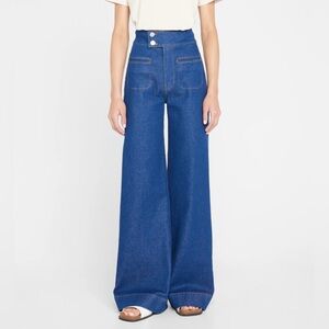 NWT Frame Denim Le Hardy Wide Leg Jeans in Adele Classic Blue 28